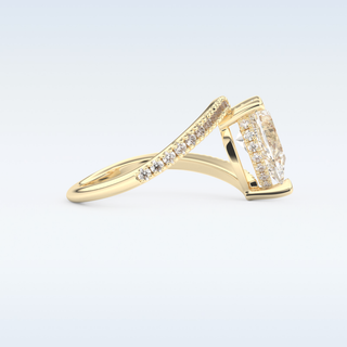 1.55 CT Pave Engagement Ring Featuring Pear Moissanite