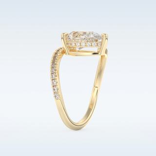 1.55 CT Pave Engagement Ring Featuring Pear Moissanite
