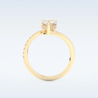 1.55 CT Pave Engagement Ring Featuring Pear Moissanite