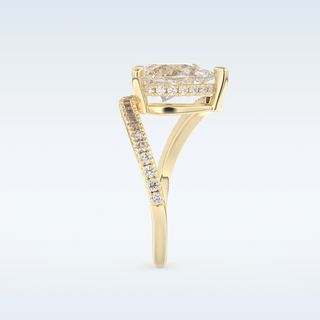 1.55 CT Pave Engagement Ring Featuring Pear Moissanite