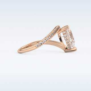 1.55 CT Pave Engagement Ring Featuring Pear Moissanite