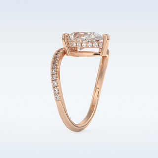 1.55 CT Pave Engagement Ring Featuring Pear Moissanite