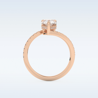 1.55 CT Pave Engagement Ring Featuring Pear Moissanite