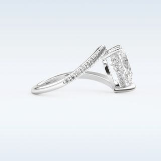 1.55 CT Pave Engagement Ring Featuring Pear Moissanite
