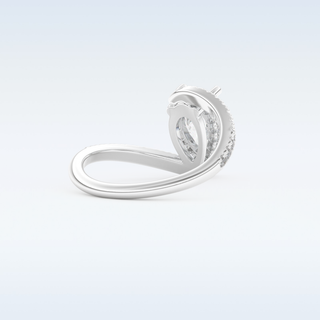 1.55 CT Pave Engagement Ring Featuring Pear Moissanite