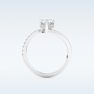 1.55 CT Pave Engagement Ring Featuring Pear Moissanite