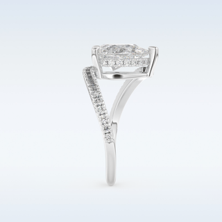 1.55 CT Pave Engagement Ring Featuring Pear Moissanite