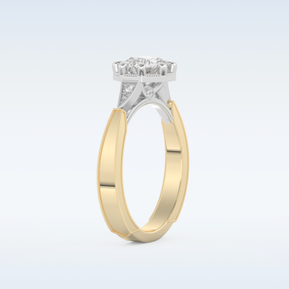 1 CT Pave Engagement Ring Featuring Round Moissanite
