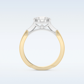 1 CT Pave Engagement Ring Featuring Round Moissanite