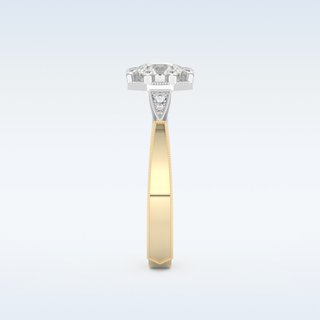 1 CT Pave Engagement Ring Featuring Round Moissanite