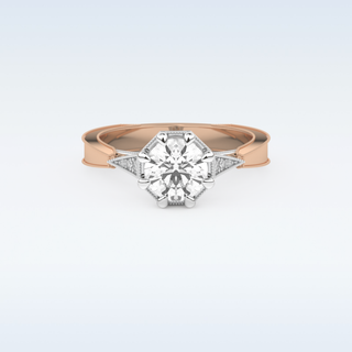 1 CT Pave Engagement Ring Featuring Round Moissanite
