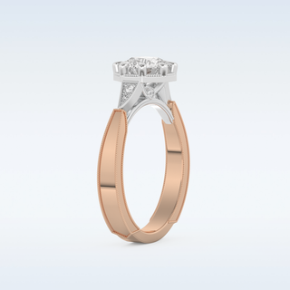 1 CT Pave Engagement Ring Featuring Round Moissanite