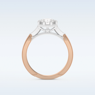1 CT Pave Engagement Ring Featuring Round Moissanite