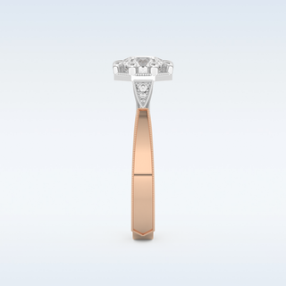 1 CT Pave Engagement Ring Featuring Round Moissanite