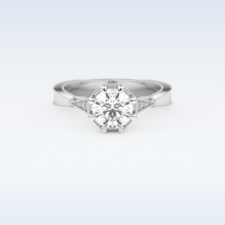 1 CT Pave Engagement Ring Featuring Round Moissanite