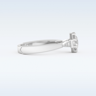 1 CT Pave Engagement Ring Featuring Round Moissanite