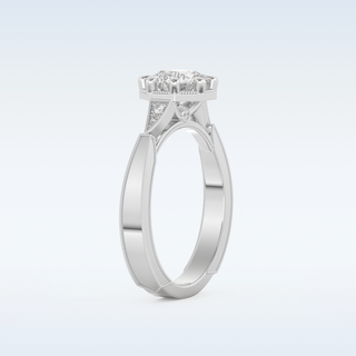 1 CT Pave Engagement Ring Featuring Round Moissanite