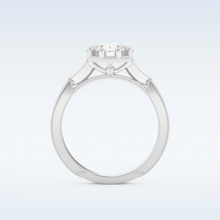 1 CT Pave Engagement Ring Featuring Round Moissanite