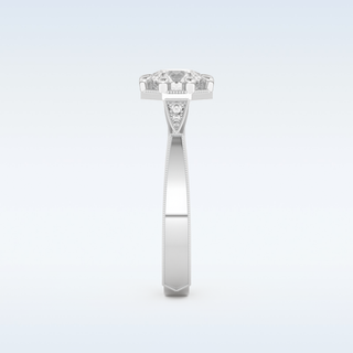 1 CT Pave Engagement Ring Featuring Round Moissanite
