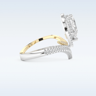 1.52 CT Halo and Pave Engagement Ring Featuring Round Moissanite