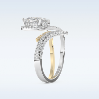 1.52 CT Halo and Pave Engagement Ring Featuring Round Moissanite