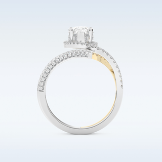 1.52 CT Halo and Pave Engagement Ring Featuring Round Moissanite