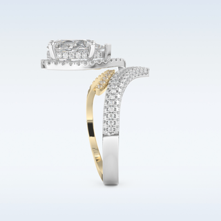 1.52 CT Halo and Pave Engagement Ring Featuring Round Moissanite