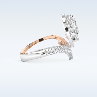 1.52 CT Halo and Pave Engagement Ring Featuring Round Moissanite
