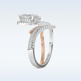 1.52 CT Halo and Pave Engagement Ring Featuring Round Moissanite