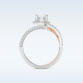 1.52 CT Halo and Pave Engagement Ring Featuring Round Moissanite