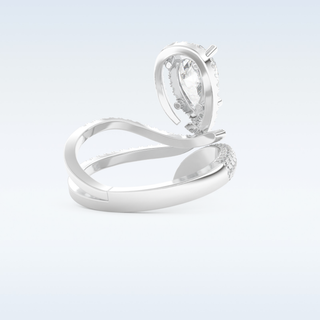 1.52 CT Halo and Pave Engagement Ring Featuring Round Moissanite