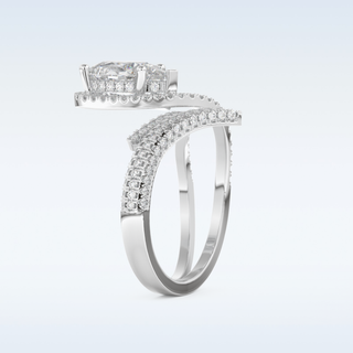 1.52 CT Halo and Pave Engagement Ring Featuring Round Moissanite