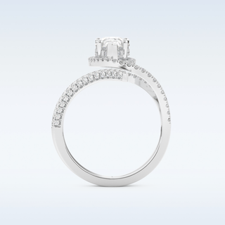 1.52 CT Halo and Pave Engagement Ring Featuring Round Moissanite