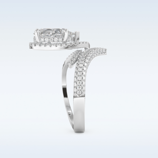 1.52 CT Halo and Pave Engagement Ring Featuring Round Moissanite