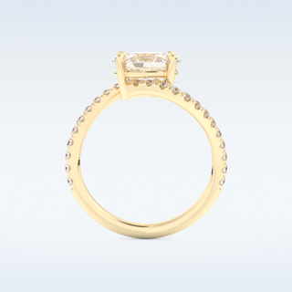 1.3 CT Swirl and Pave Engagement Ring Featuring Oval Moissanite