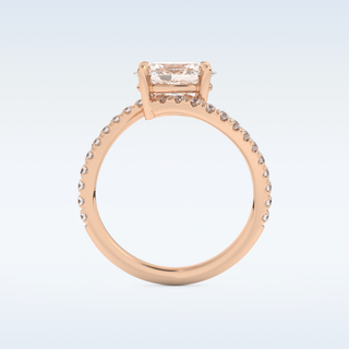 1.3 CT Swirl and Pave Engagement Ring Featuring Oval Moissanite