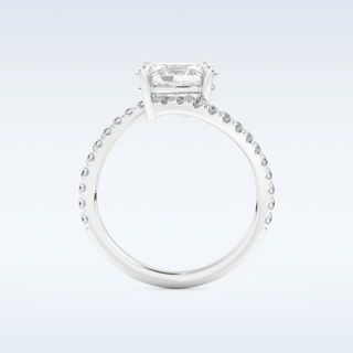 1.3 CT Swirl and Pave Engagement Ring Featuring Oval Moissanite