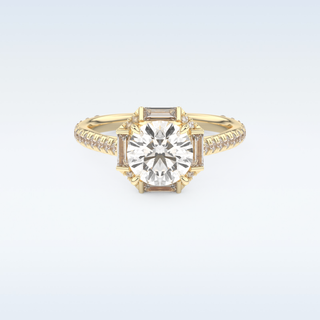 1.52 CT Cluster Engagement Ring Featuring Round Moissanite