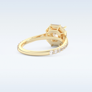 1.52 CT Cluster Engagement Ring Featuring Round Moissanite