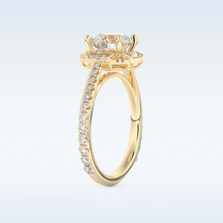 1.52 CT Cluster Engagement Ring Featuring Round Moissanite