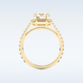 1.52 CT Cluster Engagement Ring Featuring Round Moissanite