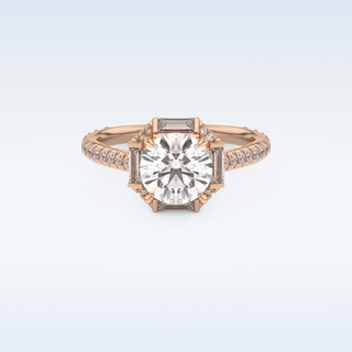 1.52 CT Cluster Engagement Ring Featuring Round Moissanite