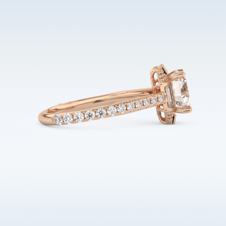 1.52 CT Cluster Engagement Ring Featuring Round Moissanite