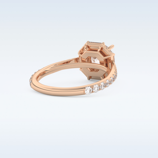 1.52 CT Cluster Engagement Ring Featuring Round Moissanite