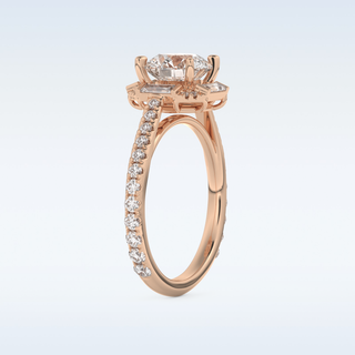1.52 CT Cluster Engagement Ring Featuring Round Moissanite