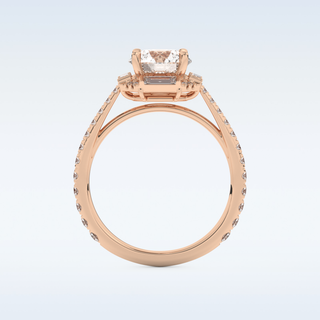 1.52 CT Cluster Engagement Ring Featuring Round Moissanite