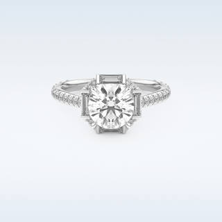 1.52 CT Cluster Engagement Ring Featuring Round Moissanite