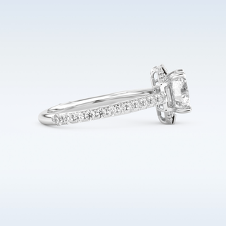 1.52 CT Cluster Engagement Ring Featuring Round Moissanite