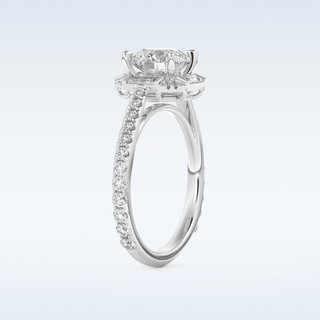 1.52 CT Cluster Engagement Ring Featuring Round Moissanite