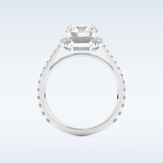 1.52 CT Cluster Engagement Ring Featuring Round Moissanite